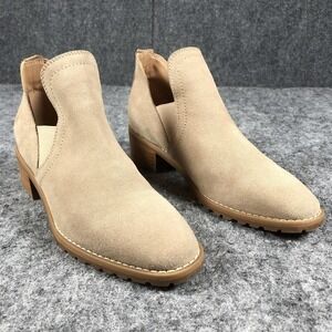 Blondo Sandra Women's 6.5 Beige Suede Waterproof Ankle Boots Lug Sole